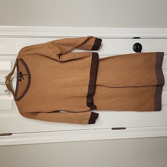 NWT M. Made in Italy Brown Color Block Viscose Blend Loungewear Set XS​​ - Picture 1 of 7
